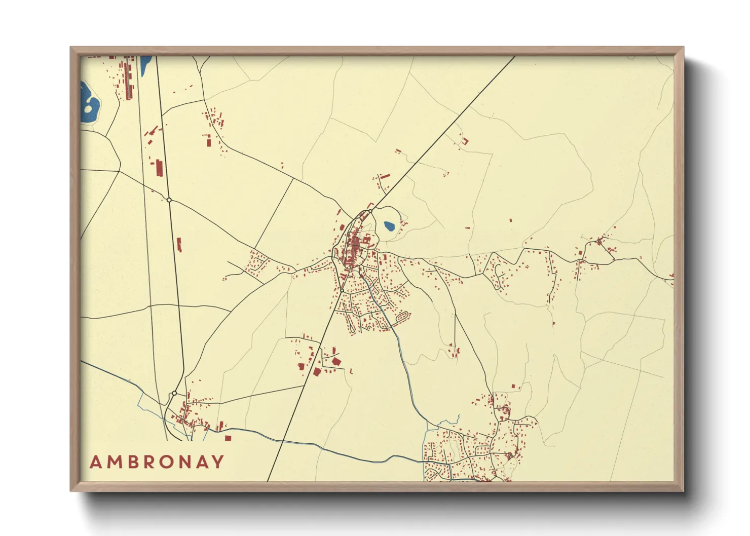 Une affiche de carte sur Ambronay