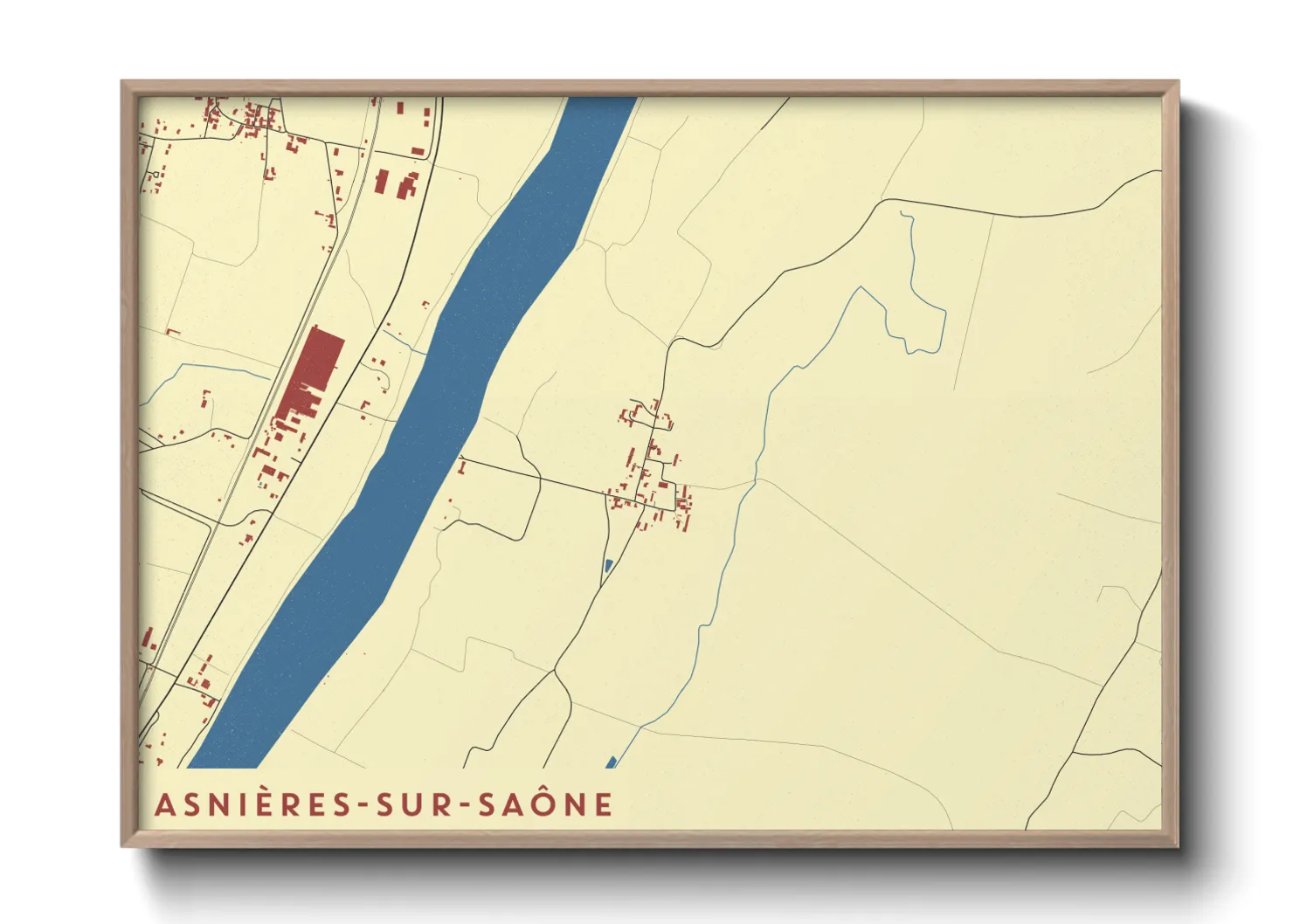 Une affiche de carte sur Asnières-sur-Saône