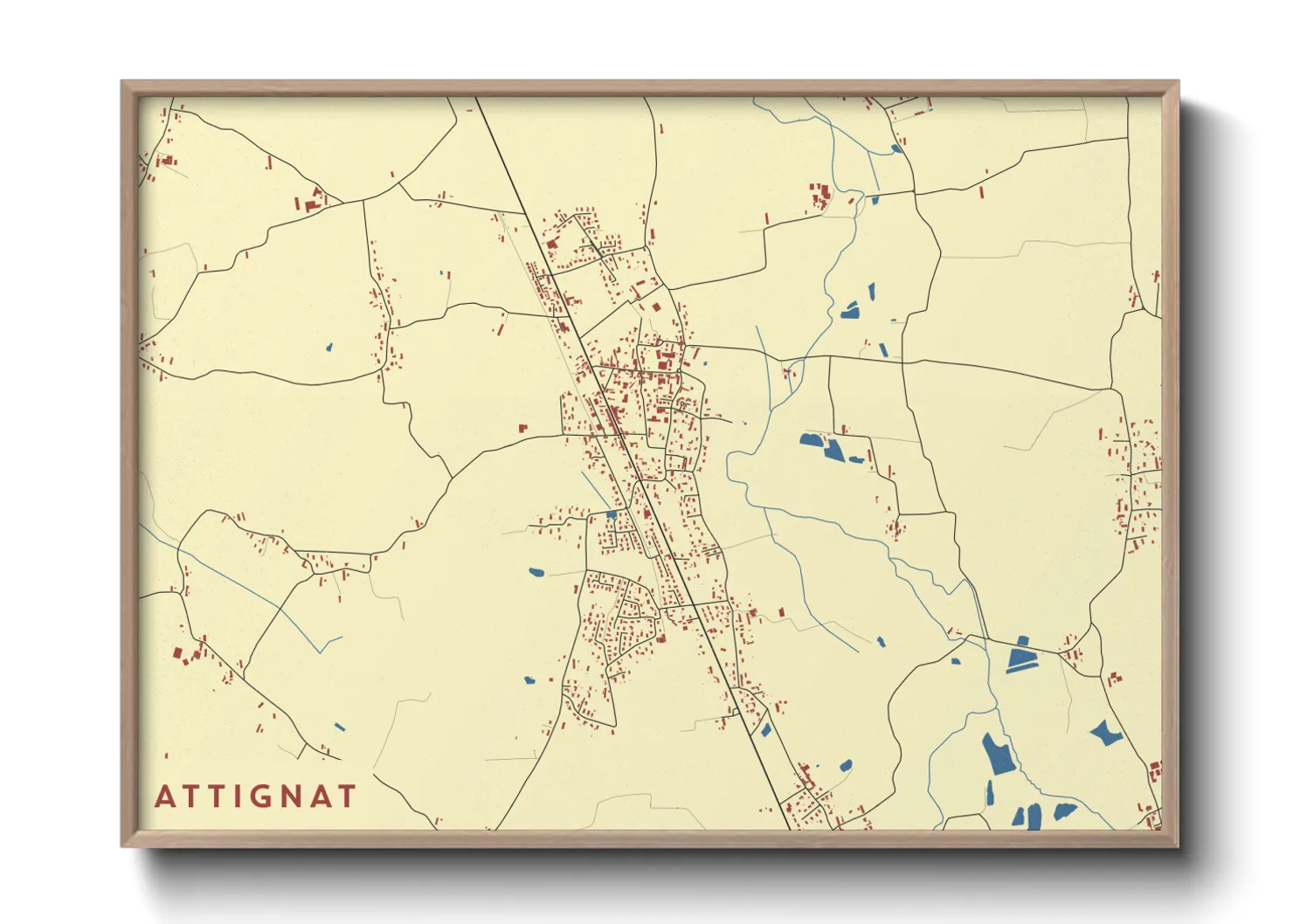 Une affiche de carte sur Attignat