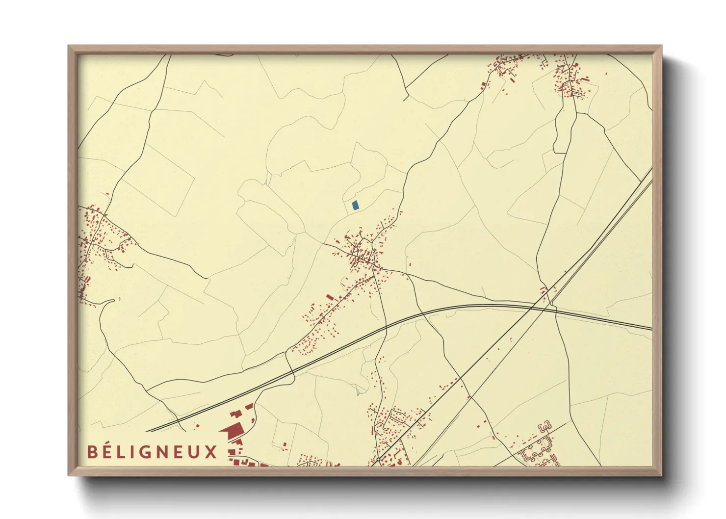 Une affiche de carte sur Béligneux