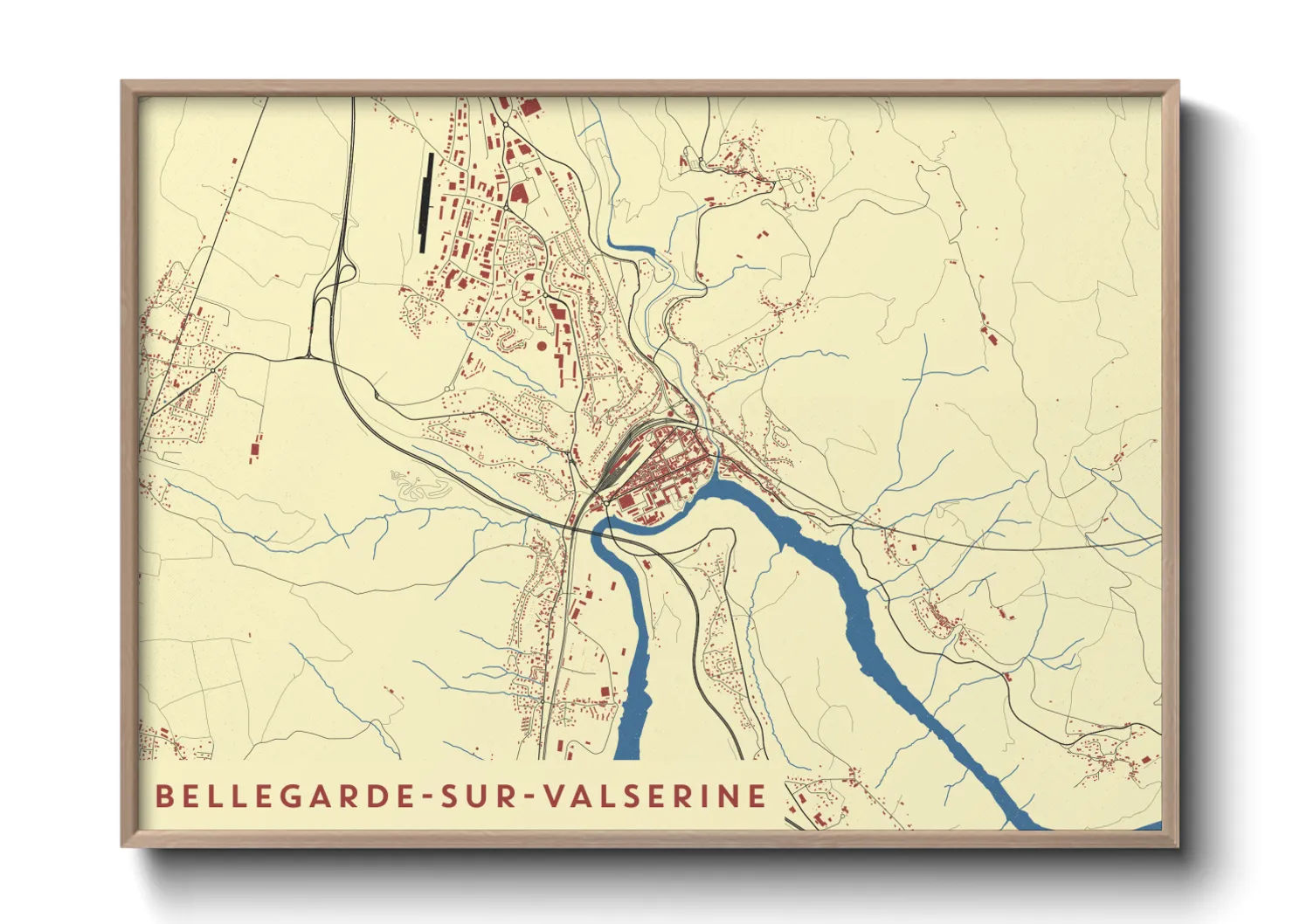 Une affiche de carte sur Bellegarde-sur-Valserine