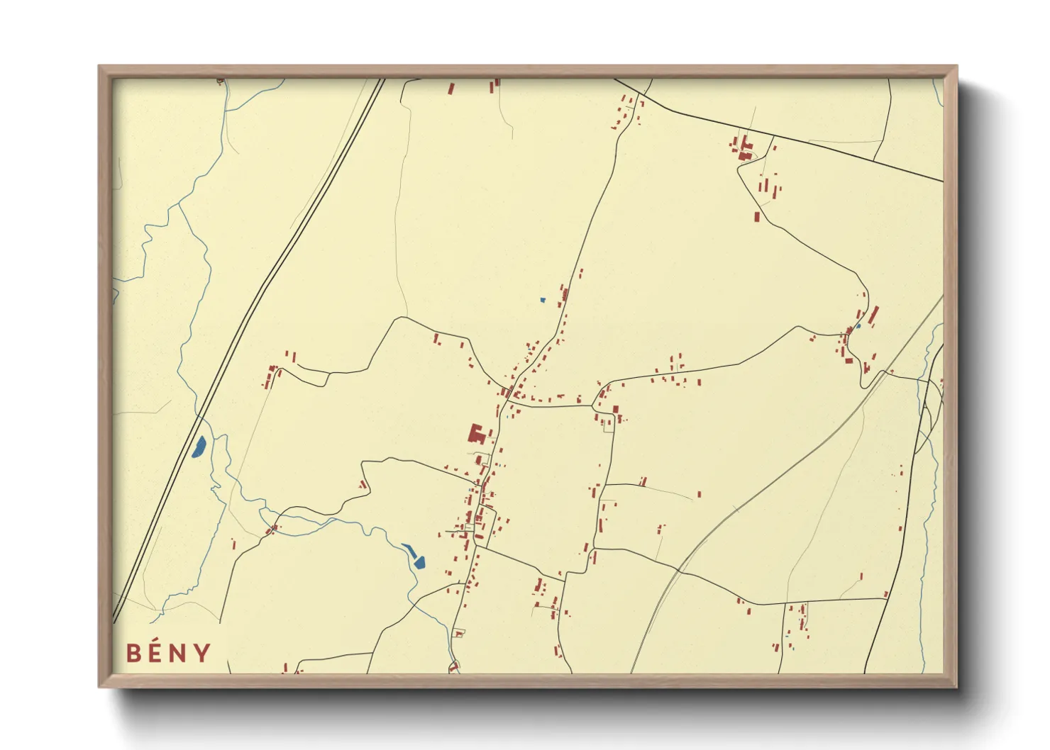 Une affiche de carte sur Bény