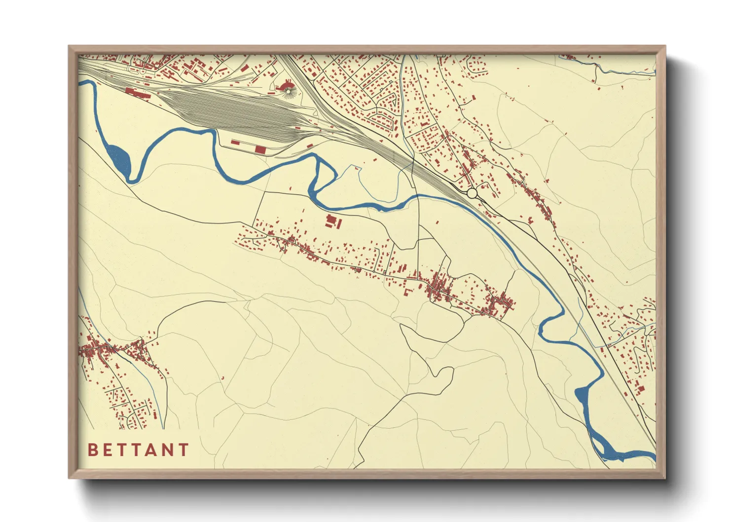 Une affiche de carte sur Bettant