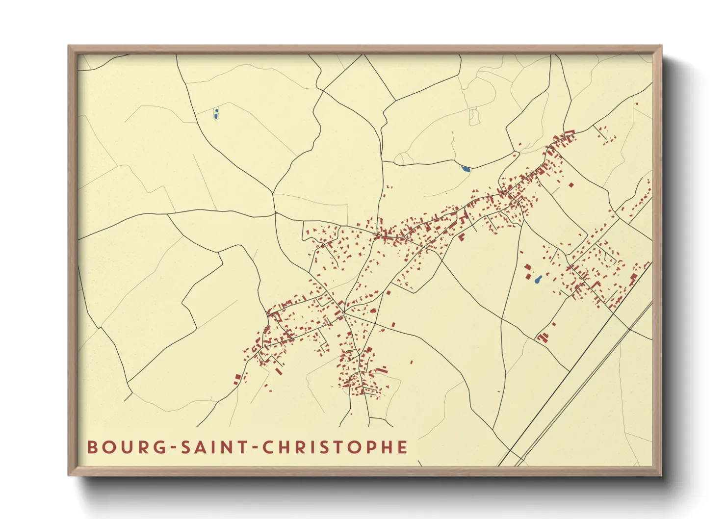 Une affiche de carte sur Bourg-Saint-Christophe