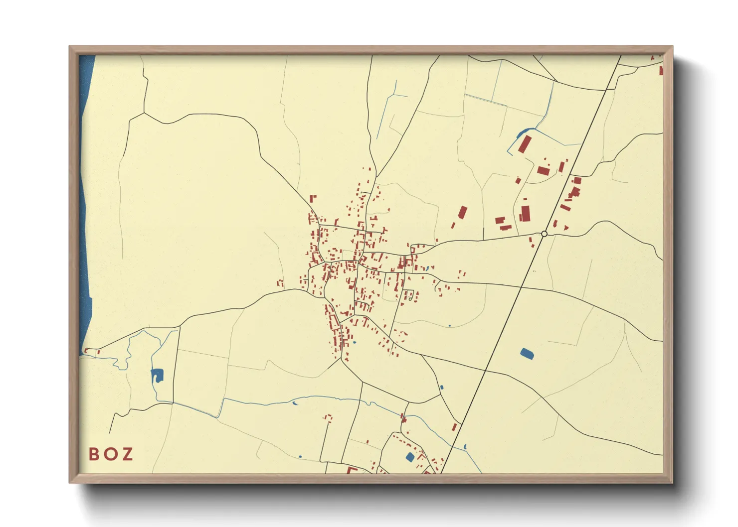 Une affiche de carte sur Boz