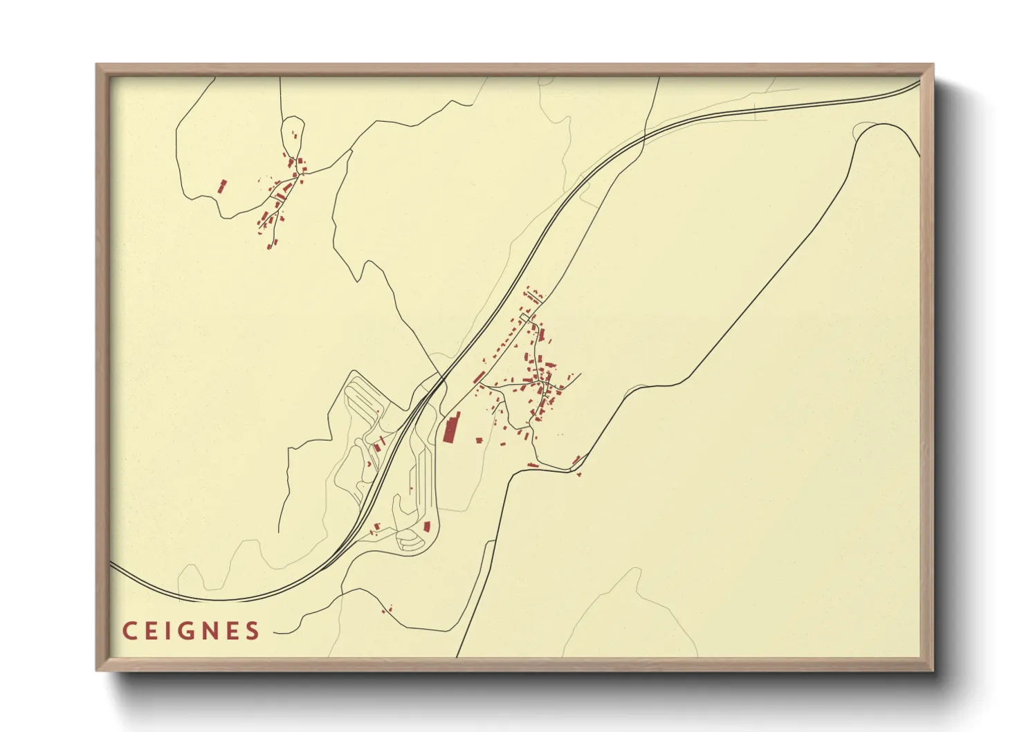 Une affiche de carte sur Ceignes