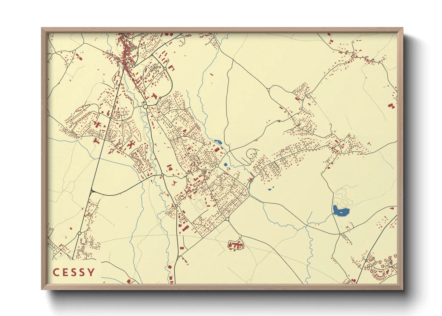 Une affiche de carte sur Cessy