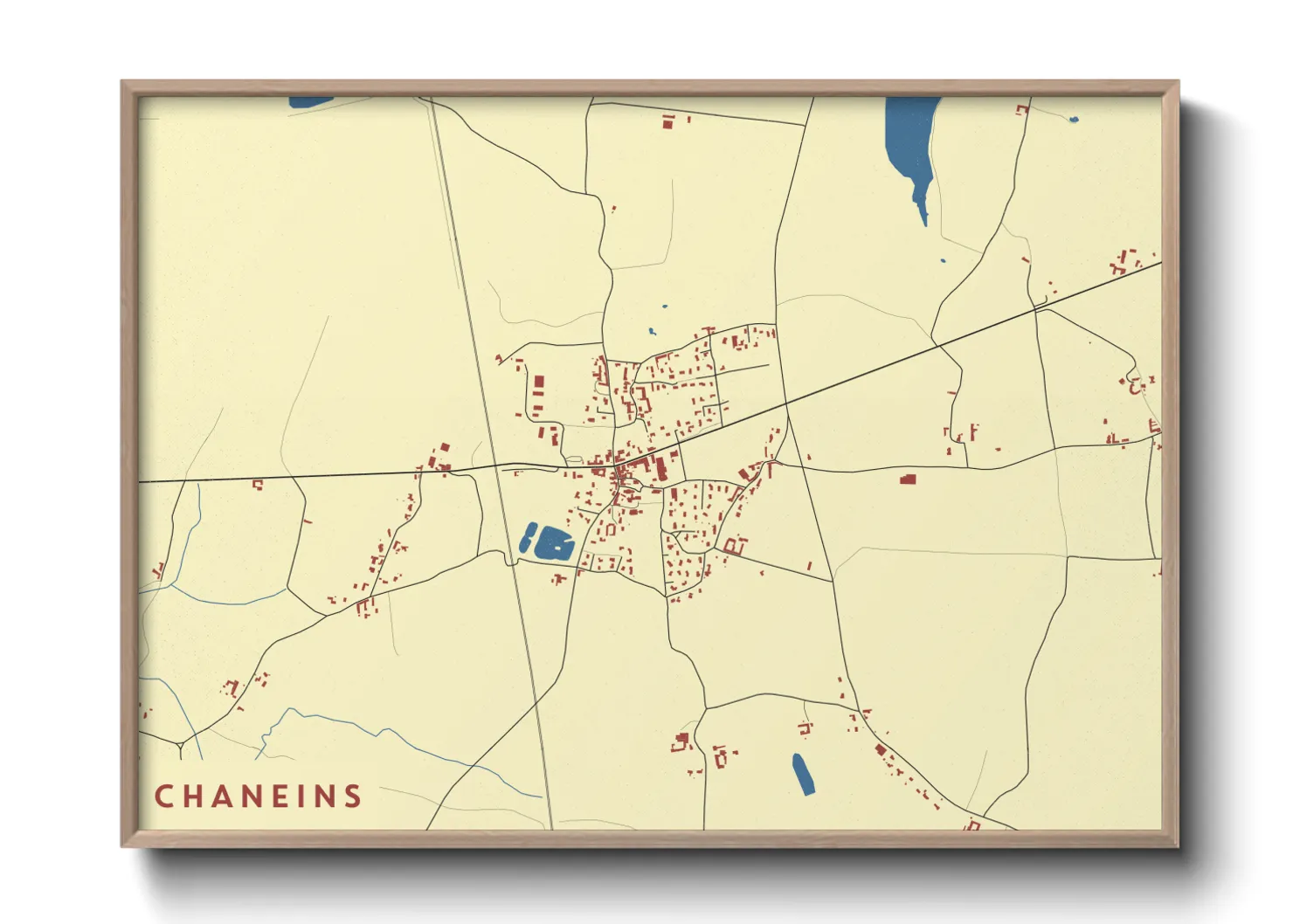 Une affiche de carte sur Chaneins