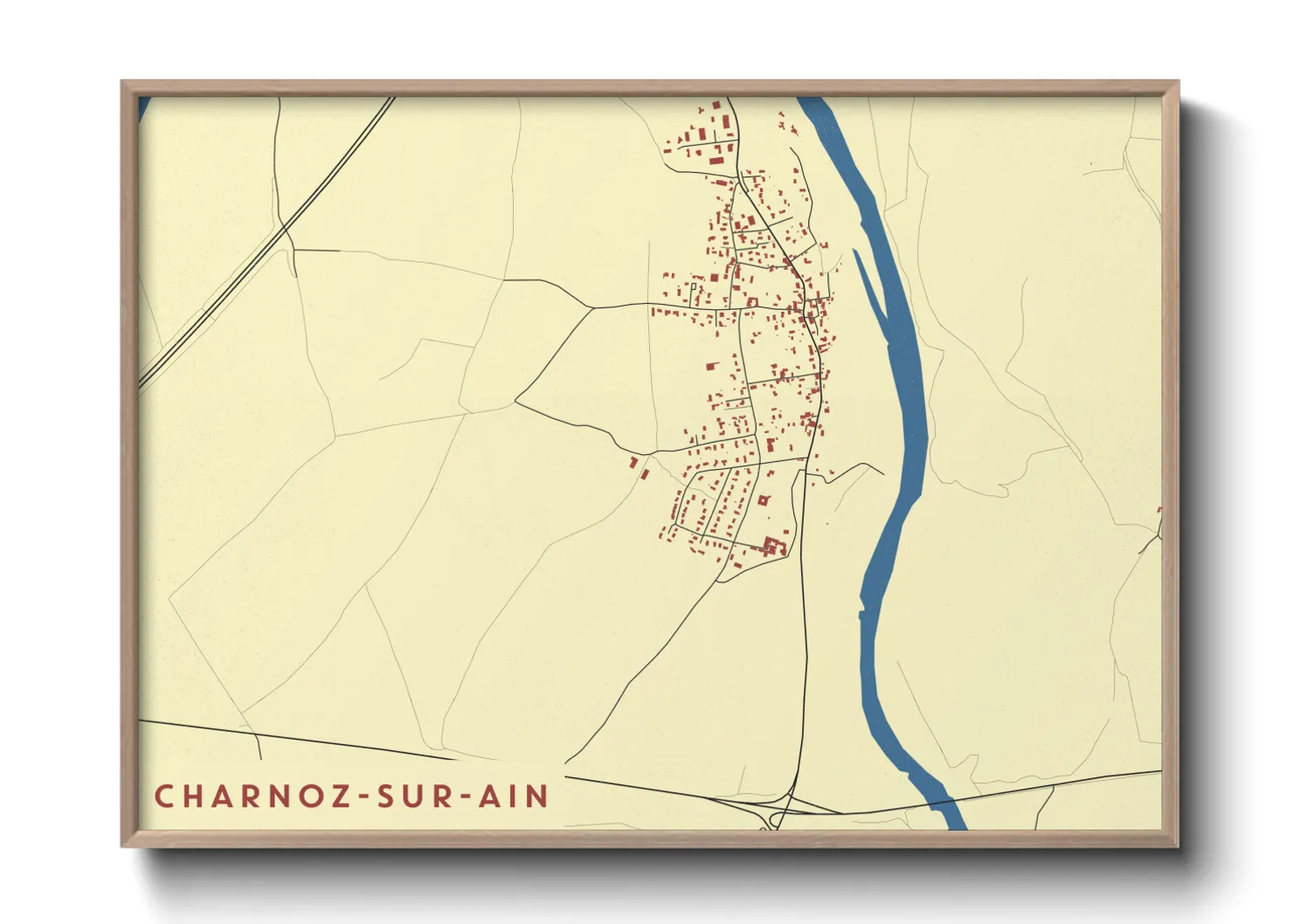 Une affiche de carte sur Charnoz-sur-Ain