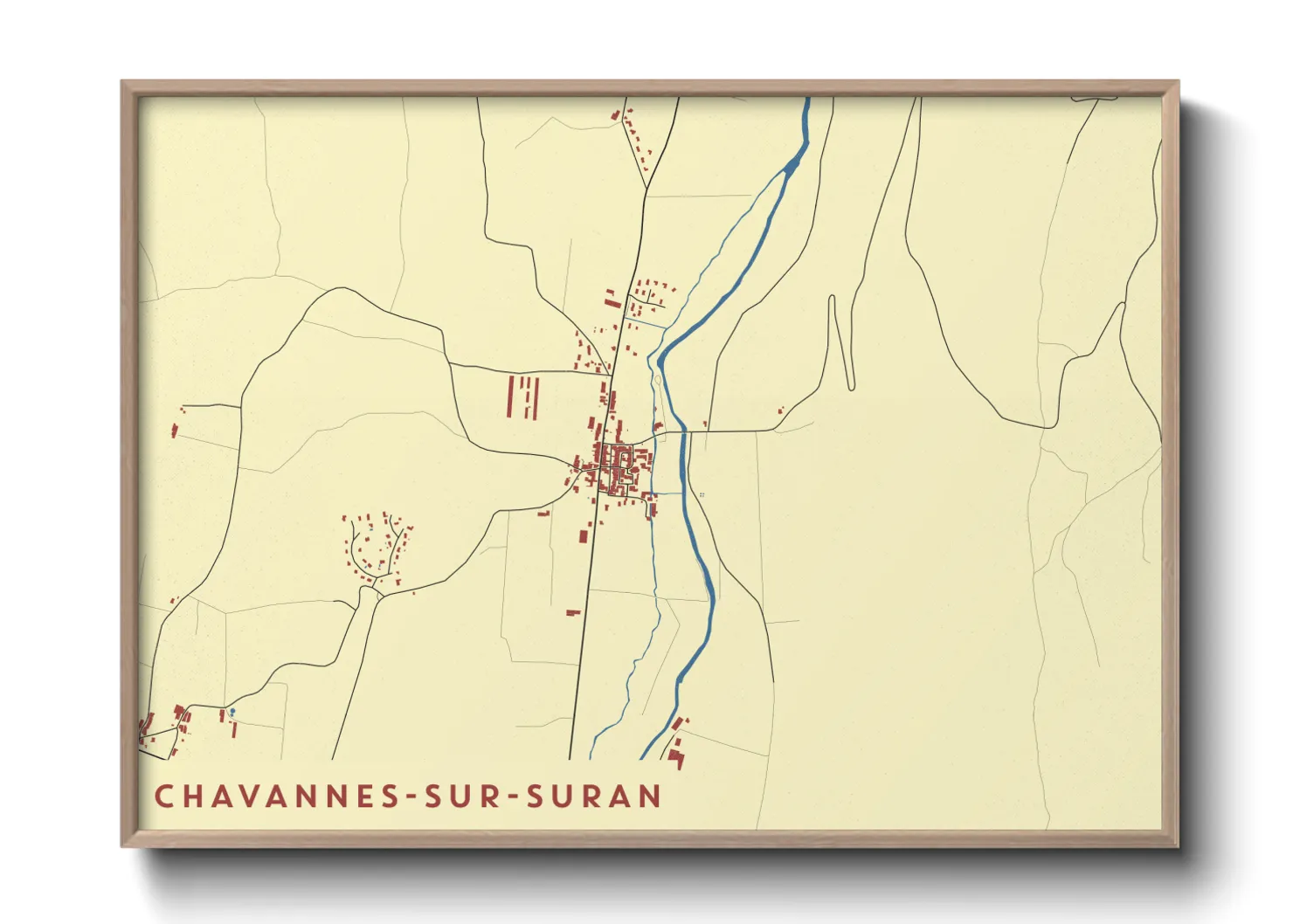 Une affiche de carte sur Chavannes-sur-Suran