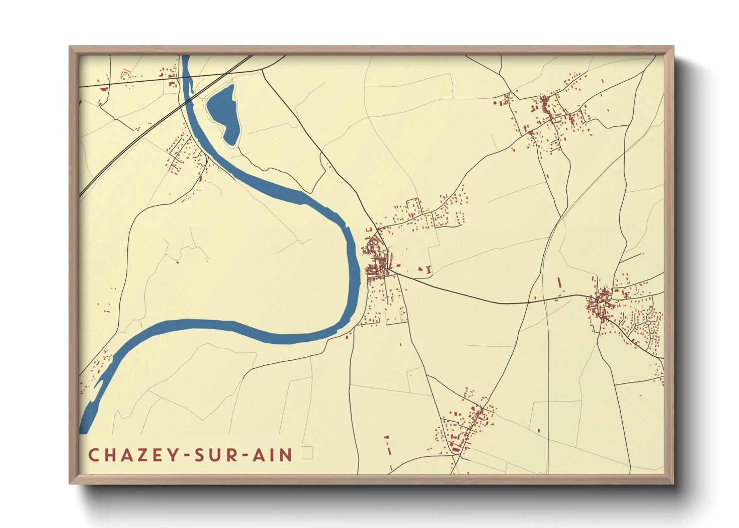 Une affiche de carte sur Chazey-sur-Ain
