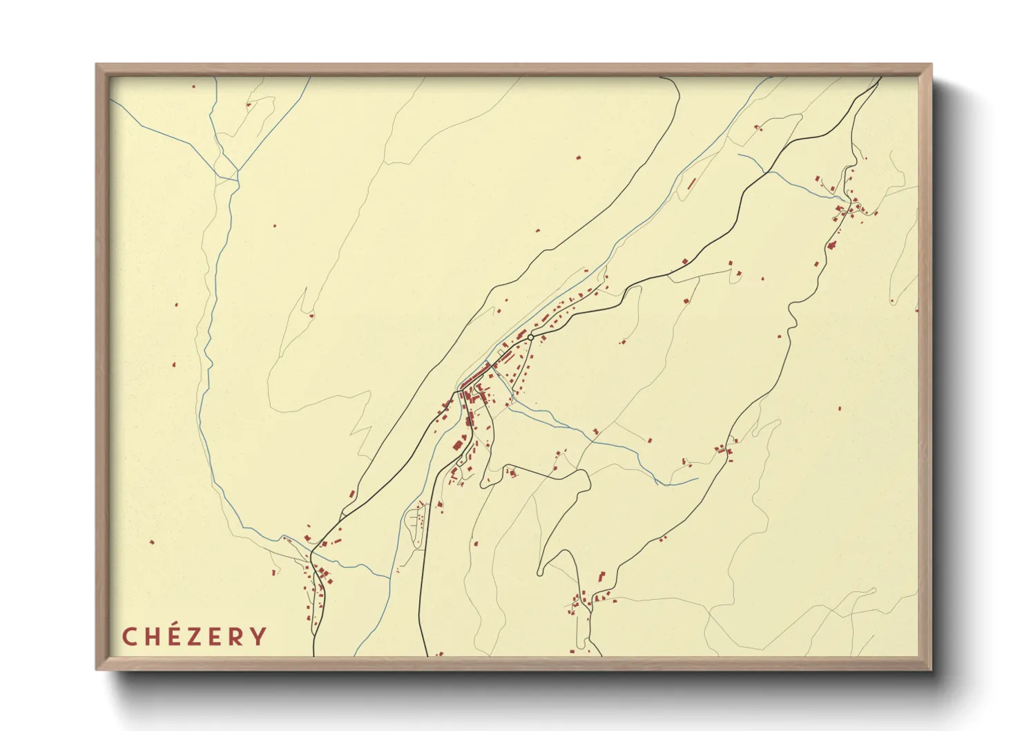Une affiche de carte sur Chézery