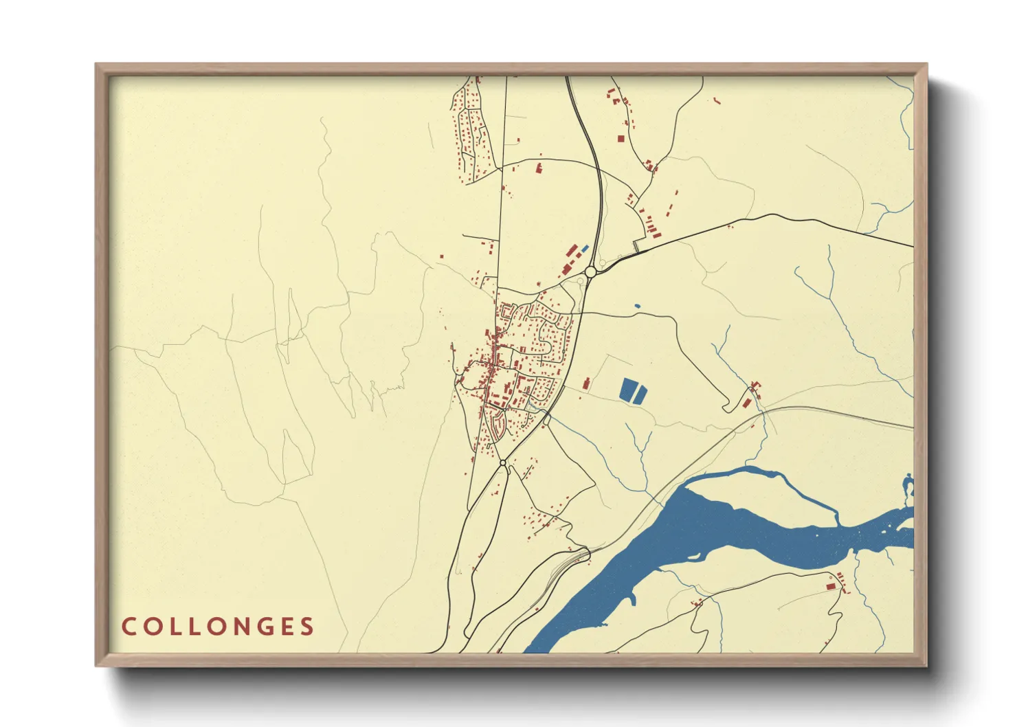 Une affiche de carte sur Collonges