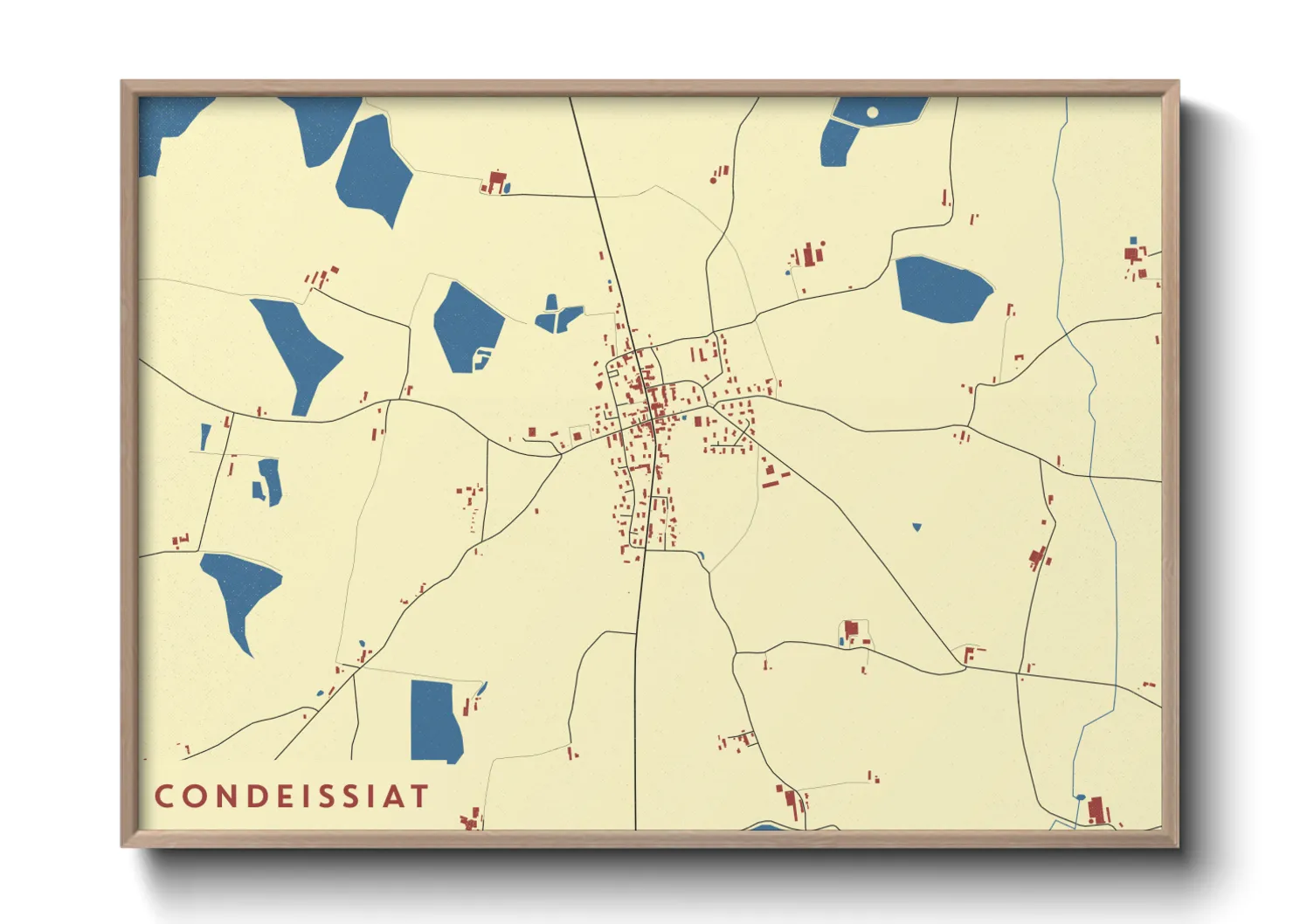 Une affiche de carte sur Condeissiat