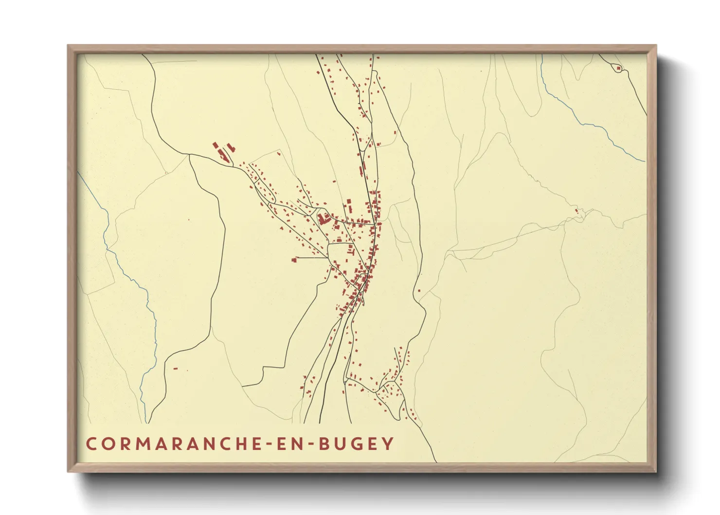 Une affiche de carte sur Cormaranche-en-Bugey