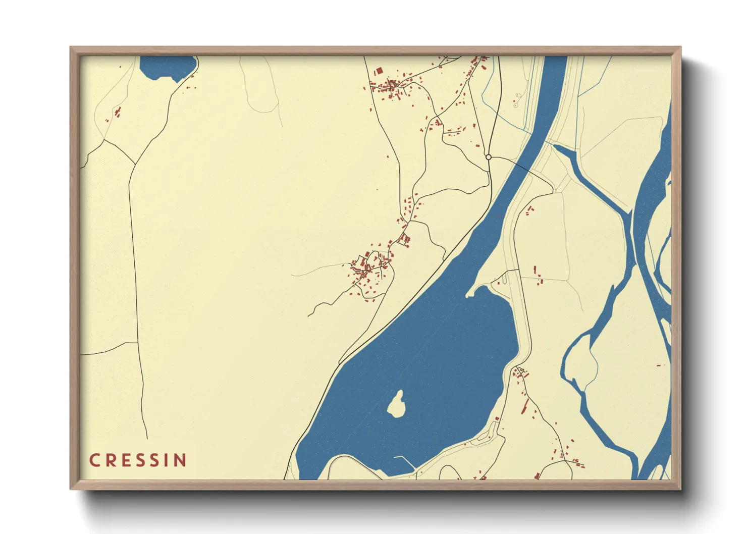 Une affiche de carte sur Cressin