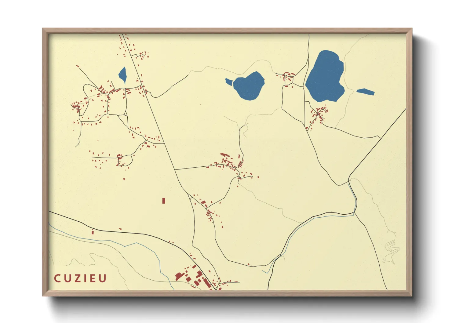 Une affiche de carte sur Cuzieu