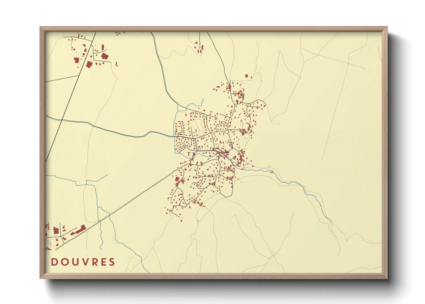 Une affiche de carte sur Douvres