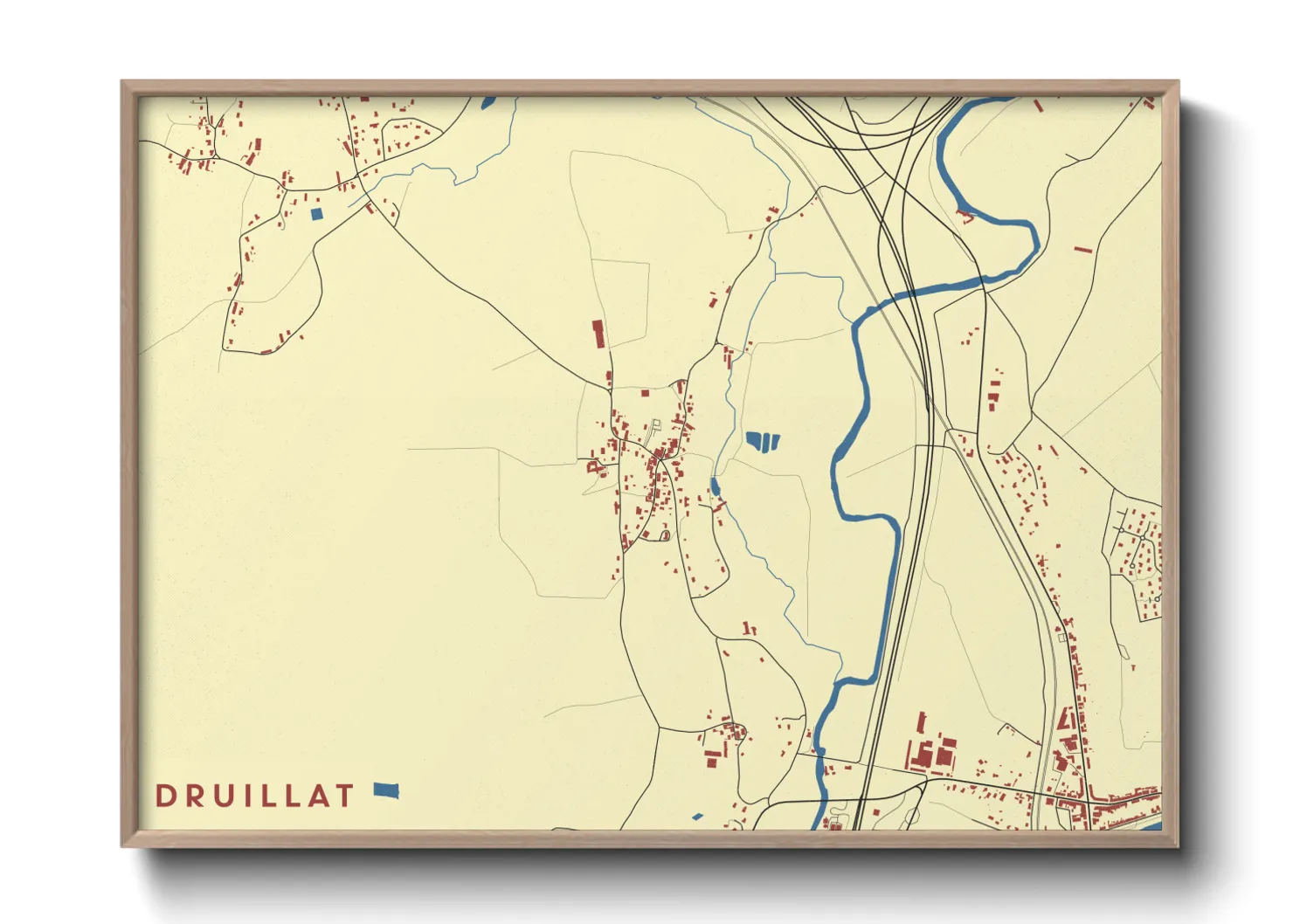 Une affiche de carte sur Druillat