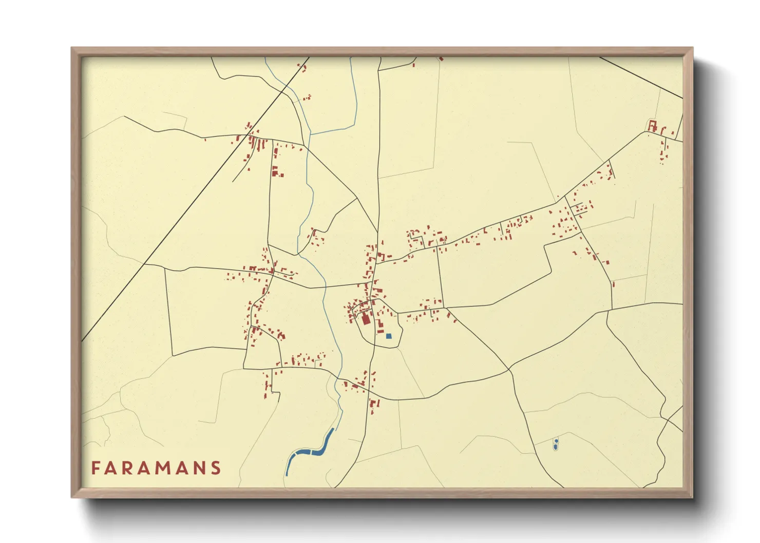Une affiche de carte sur Faramans