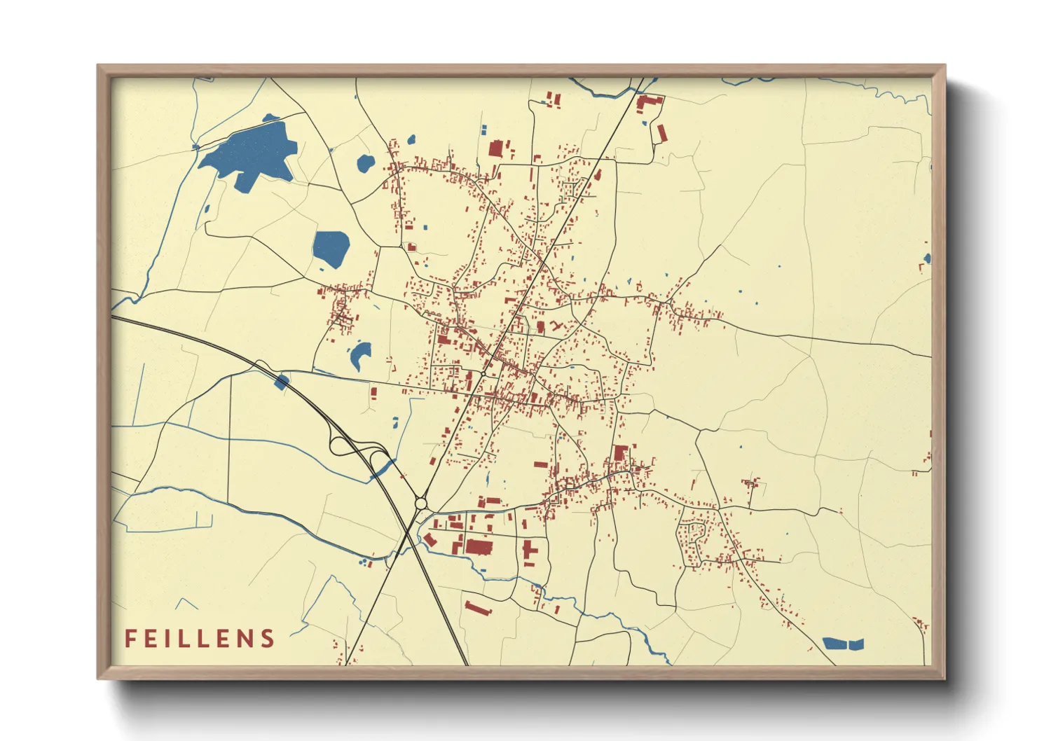 Une affiche de carte sur Feillens