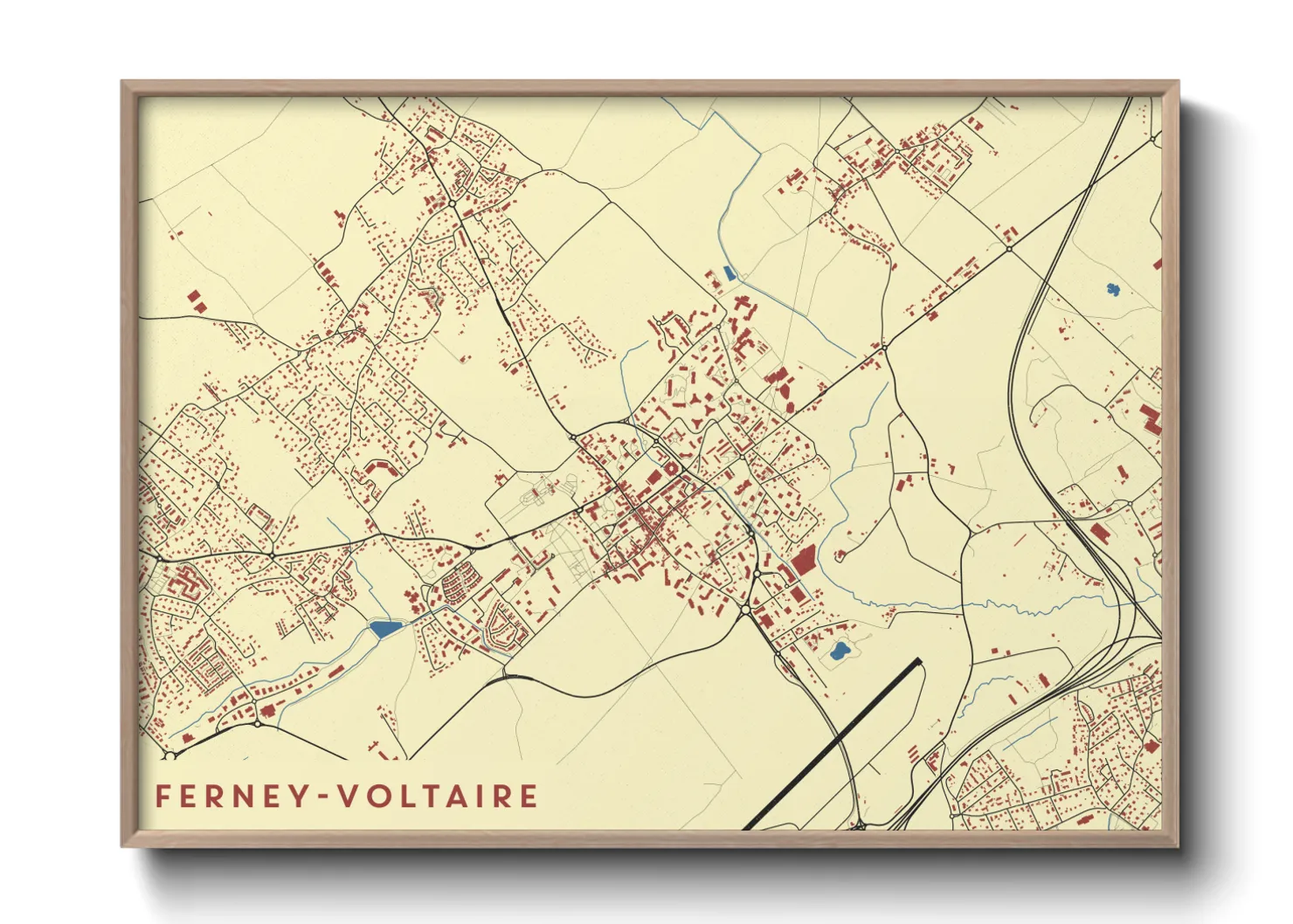 Une affiche de carte sur Ferney-Voltaire