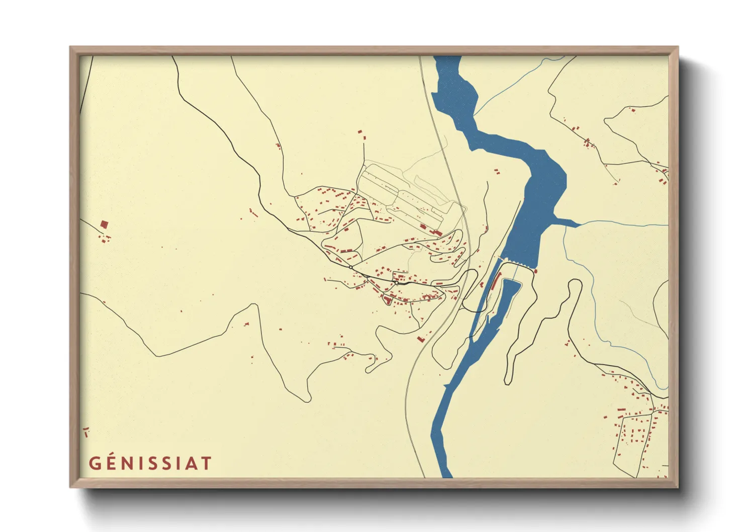 Une affiche de carte sur Génissiat