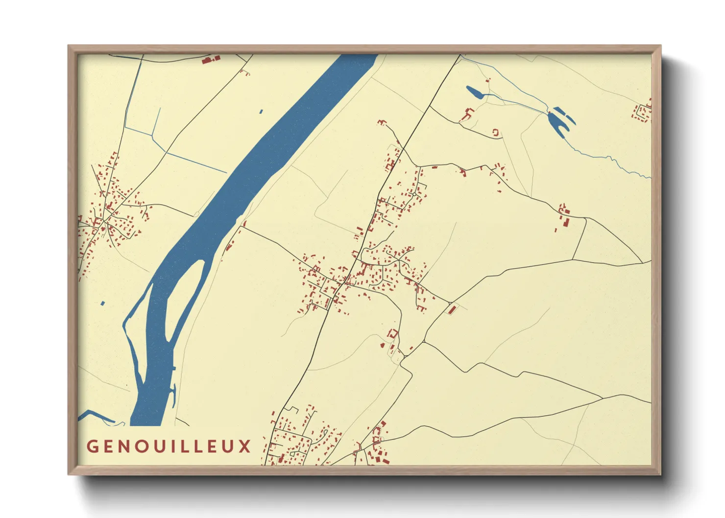Une affiche de carte sur Genouilleux