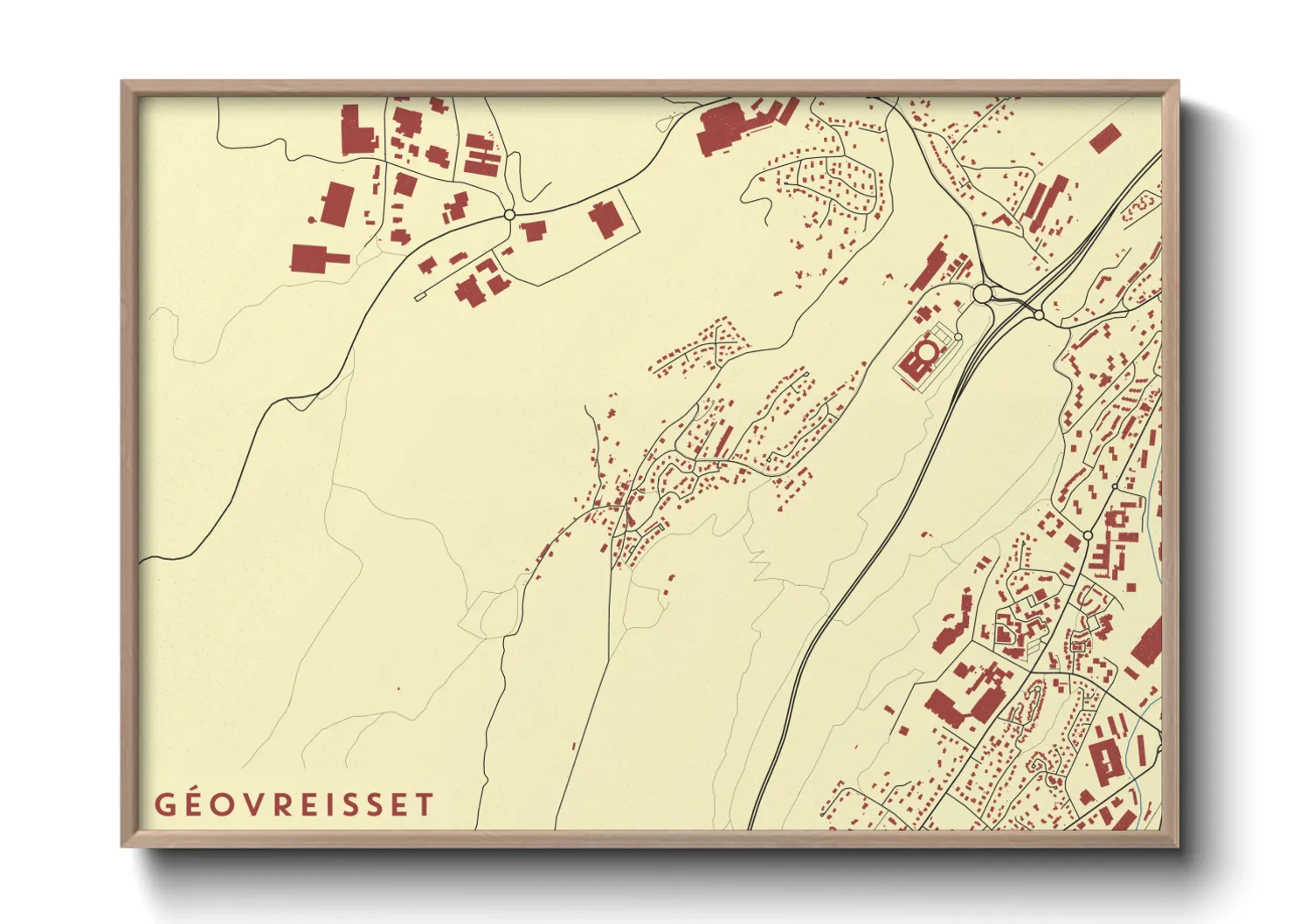 Une affiche de carte sur Géovreisset