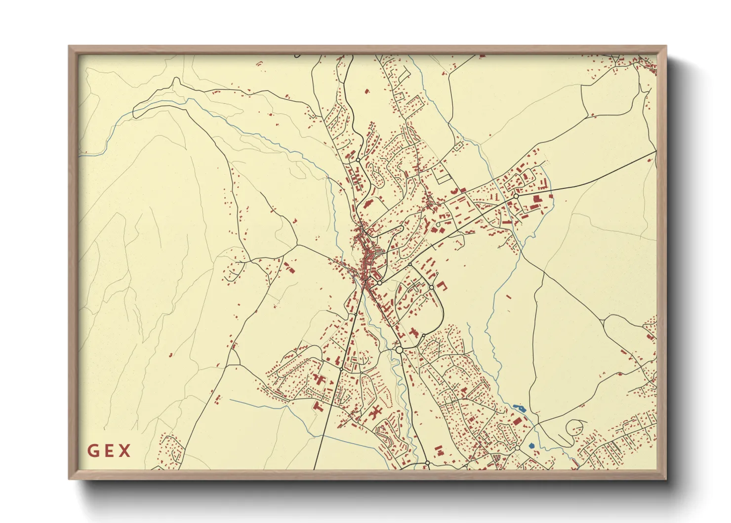 Une affiche de carte sur Gex