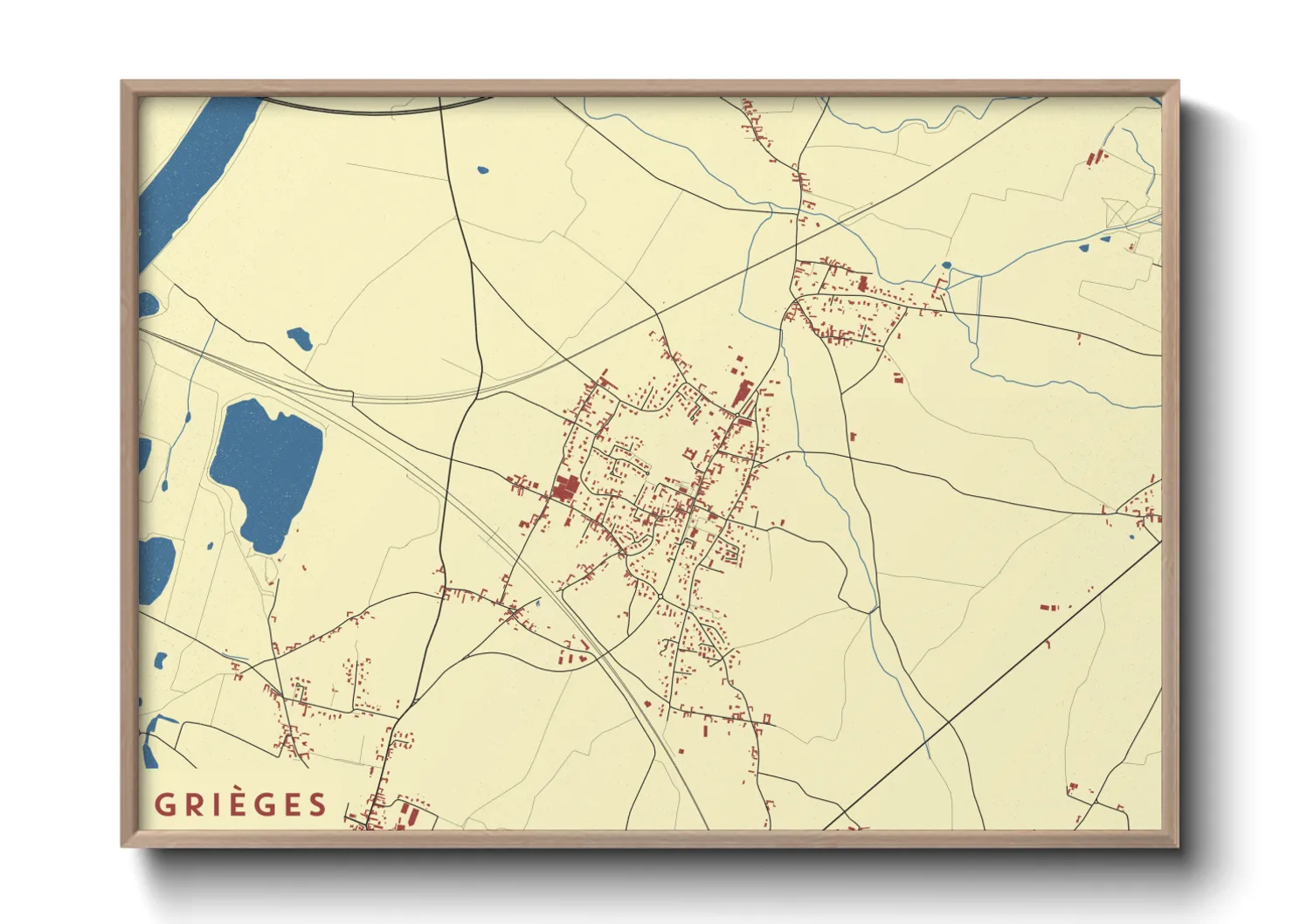 Une affiche de carte sur Grièges