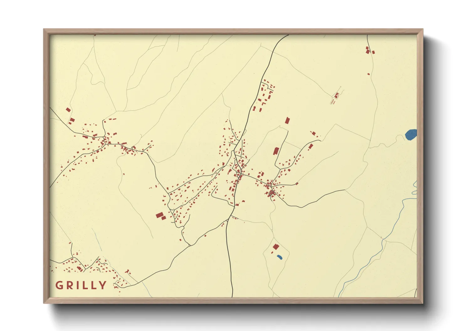 Une affiche de carte sur Grilly