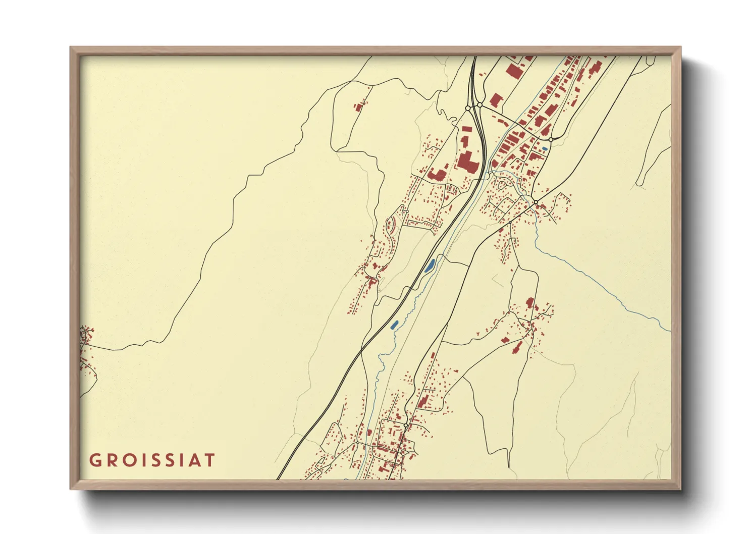 Une affiche de carte sur Groissiat