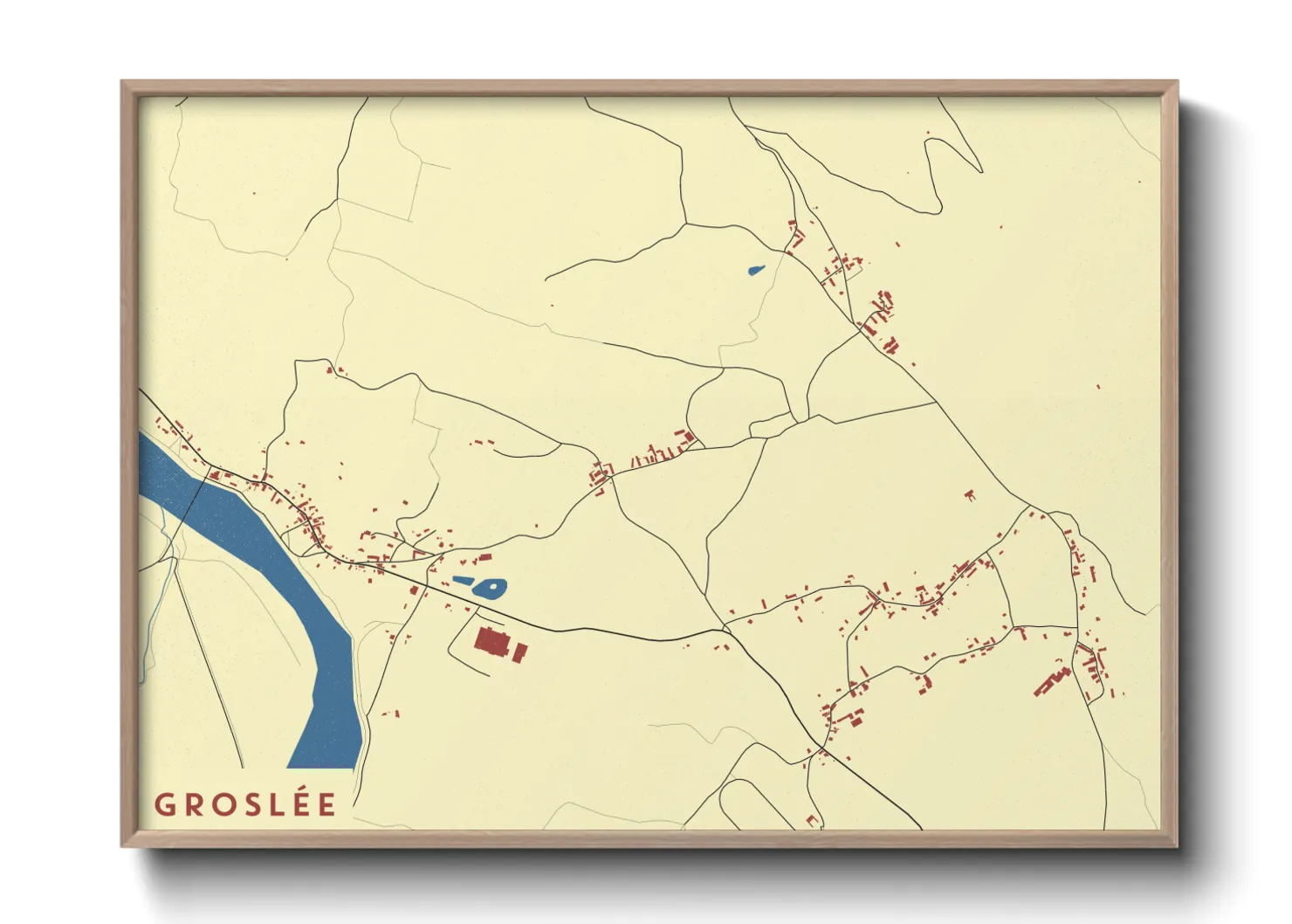 Une affiche de carte sur Groslée