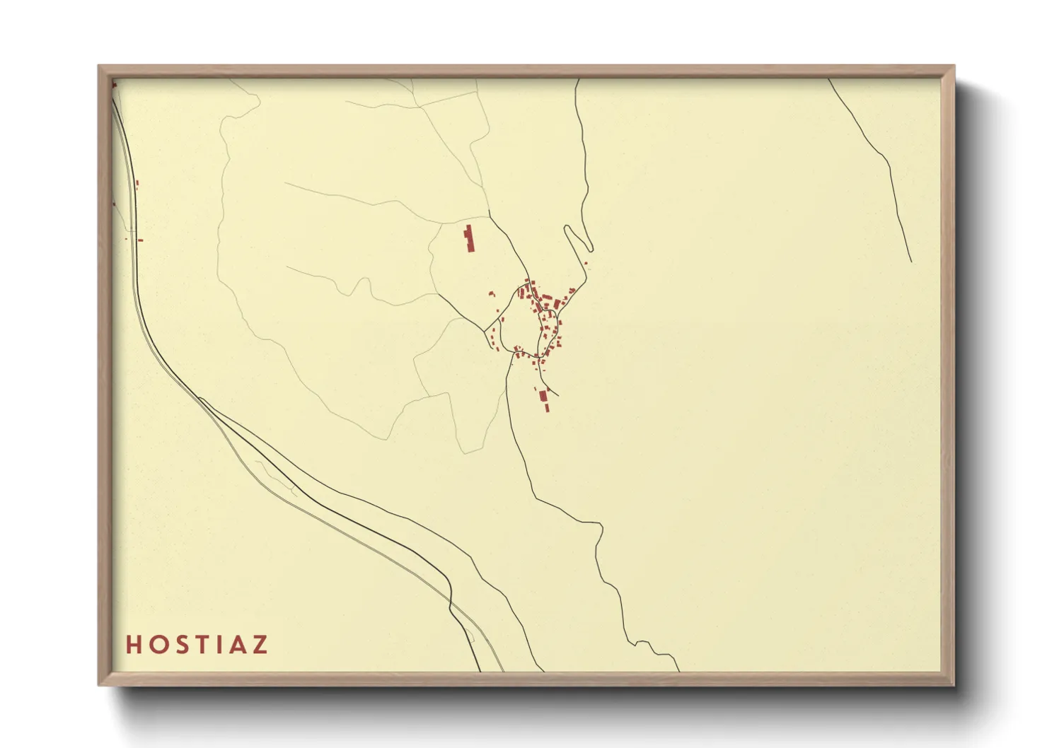 Une affiche de carte sur Hostiaz
