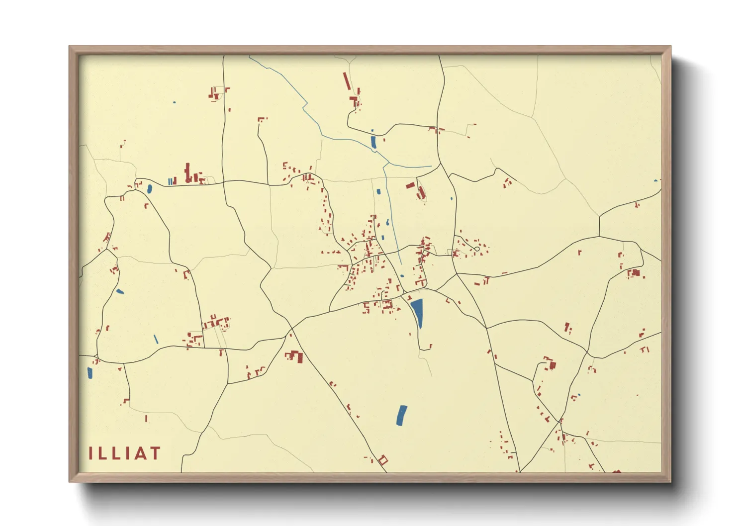 Une affiche de carte sur Illiat