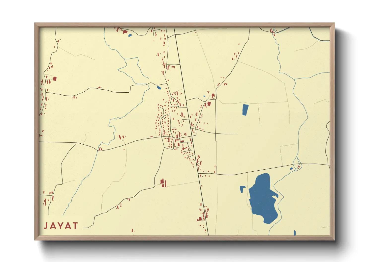 Une affiche de carte sur Jayat