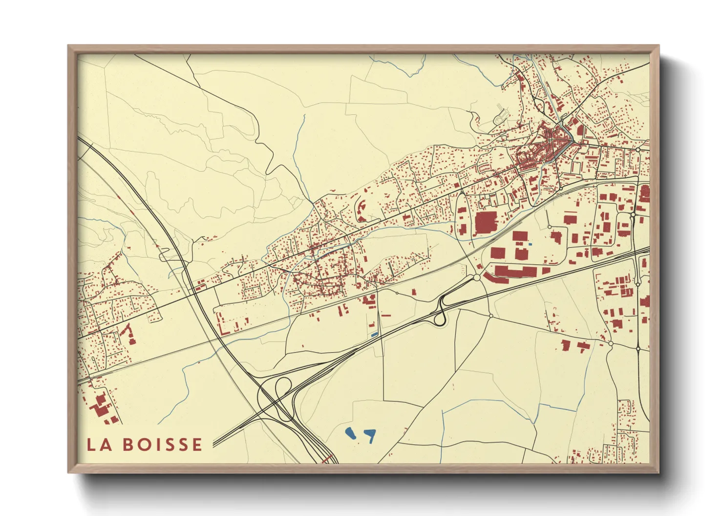 Une affiche de carte sur La Boisse
