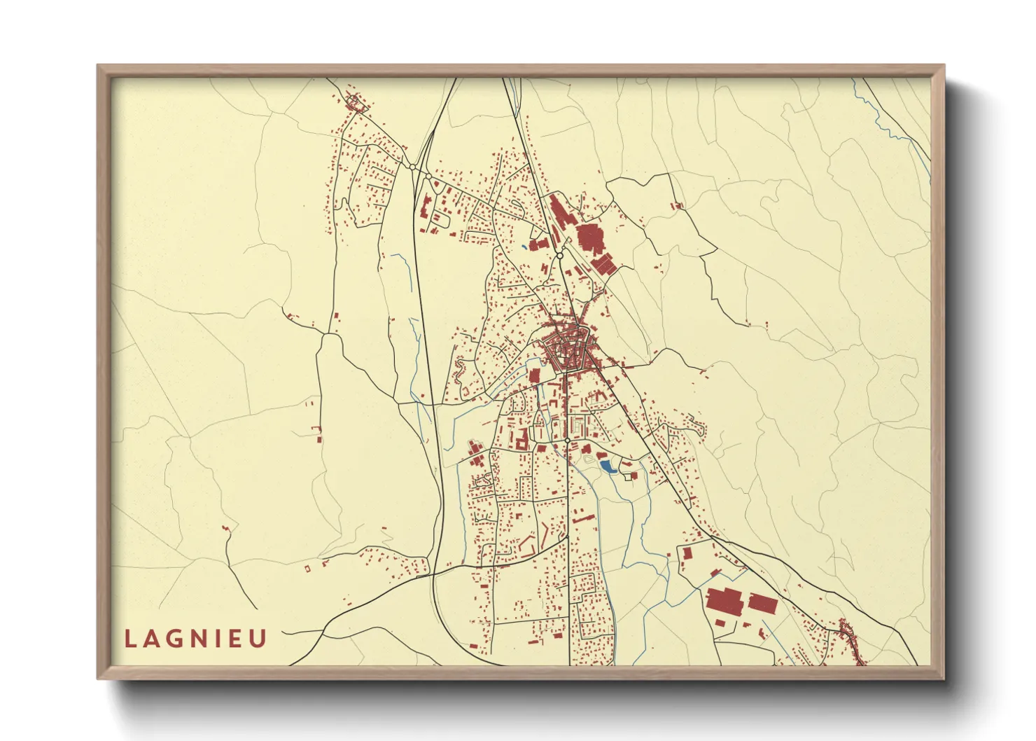 Une affiche de carte sur Lagnieu