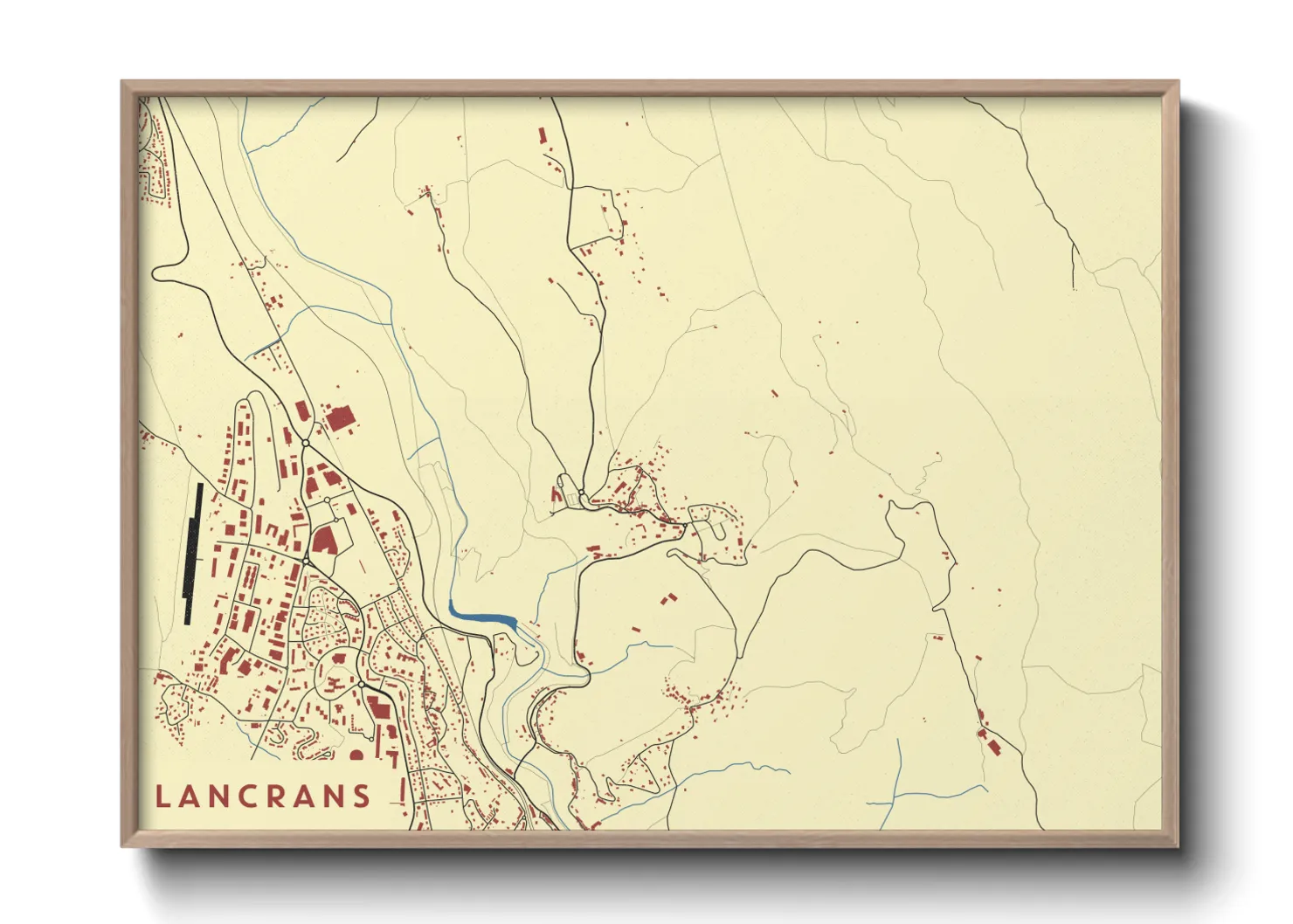 Une affiche de carte sur Lancrans
