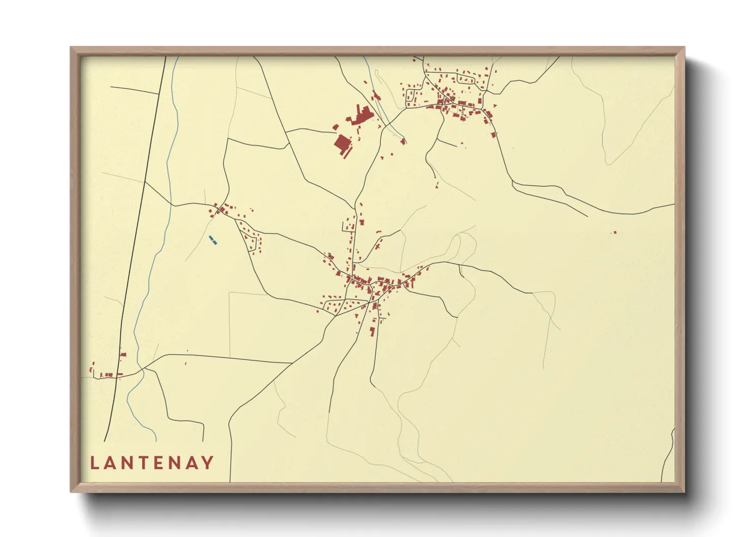 Une affiche de carte sur Lantenay