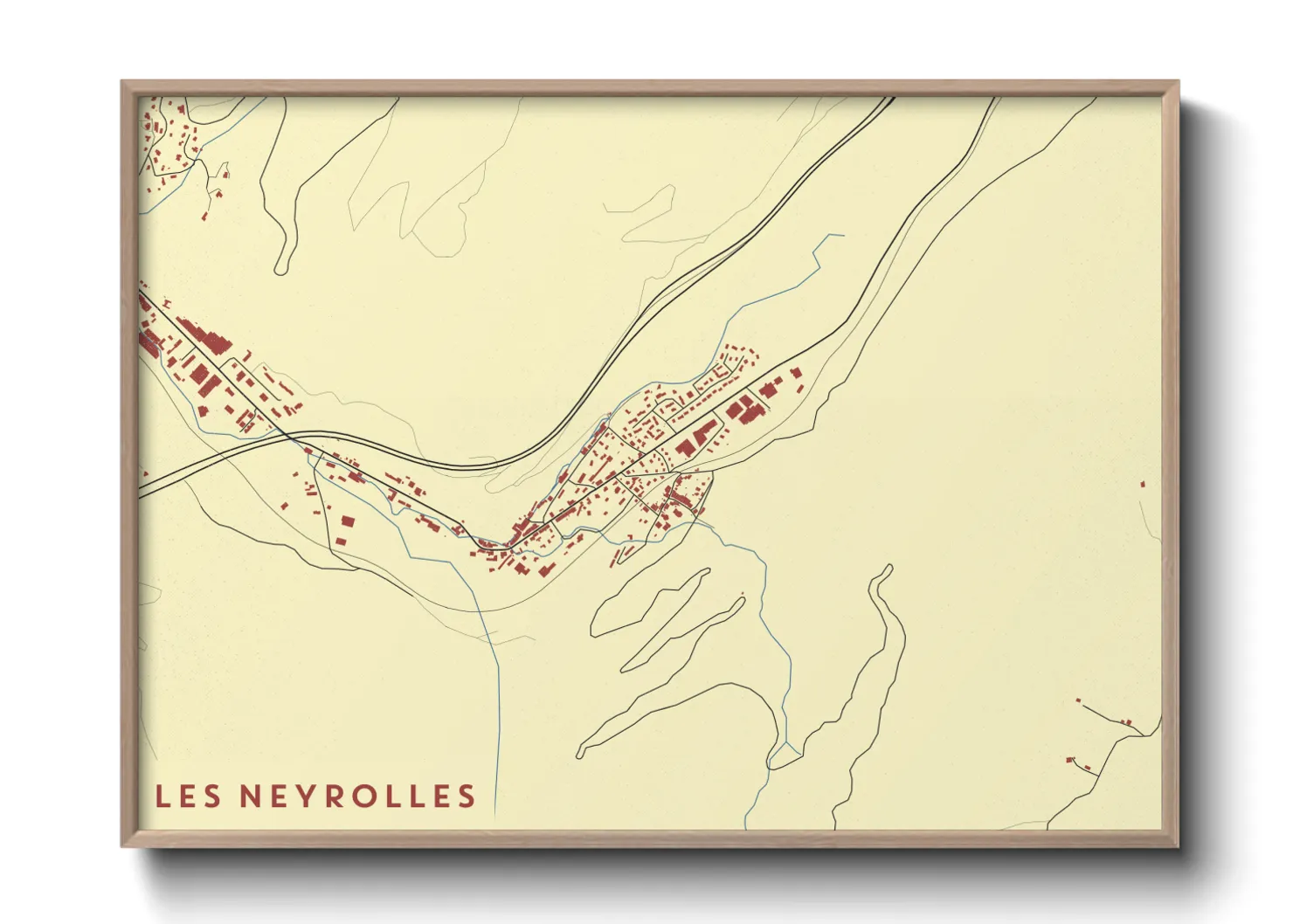 Une affiche de carte sur Les Neyrolles