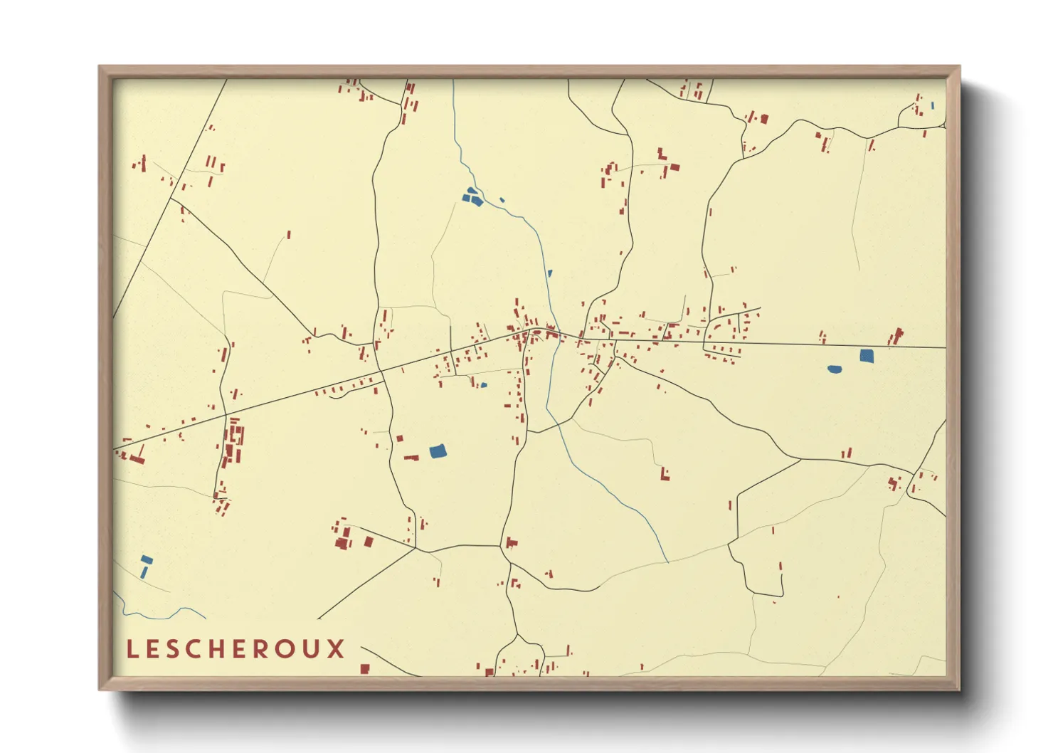 Une affiche de carte sur Lescheroux
