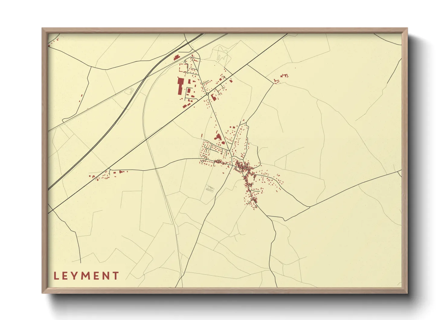 Une affiche de carte sur Leyment