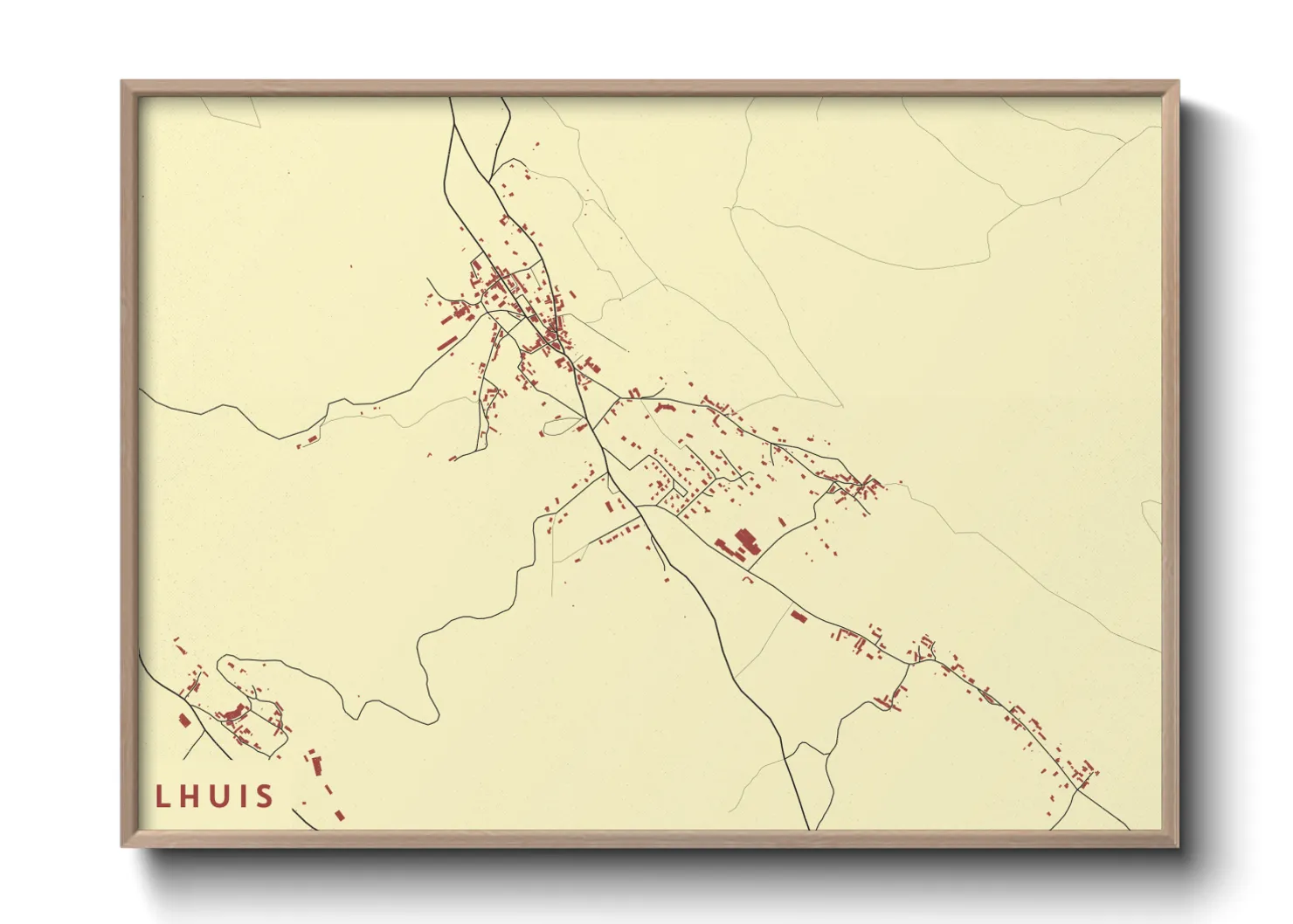 Une affiche de carte sur Lhuis