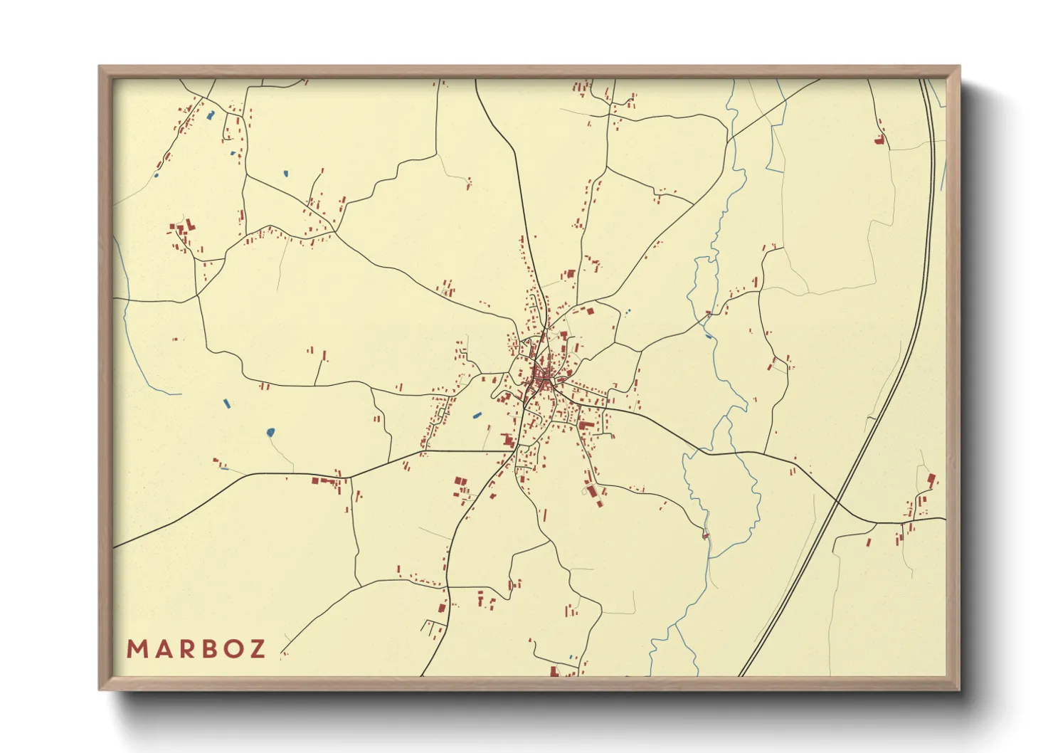 Une affiche de carte sur Marboz