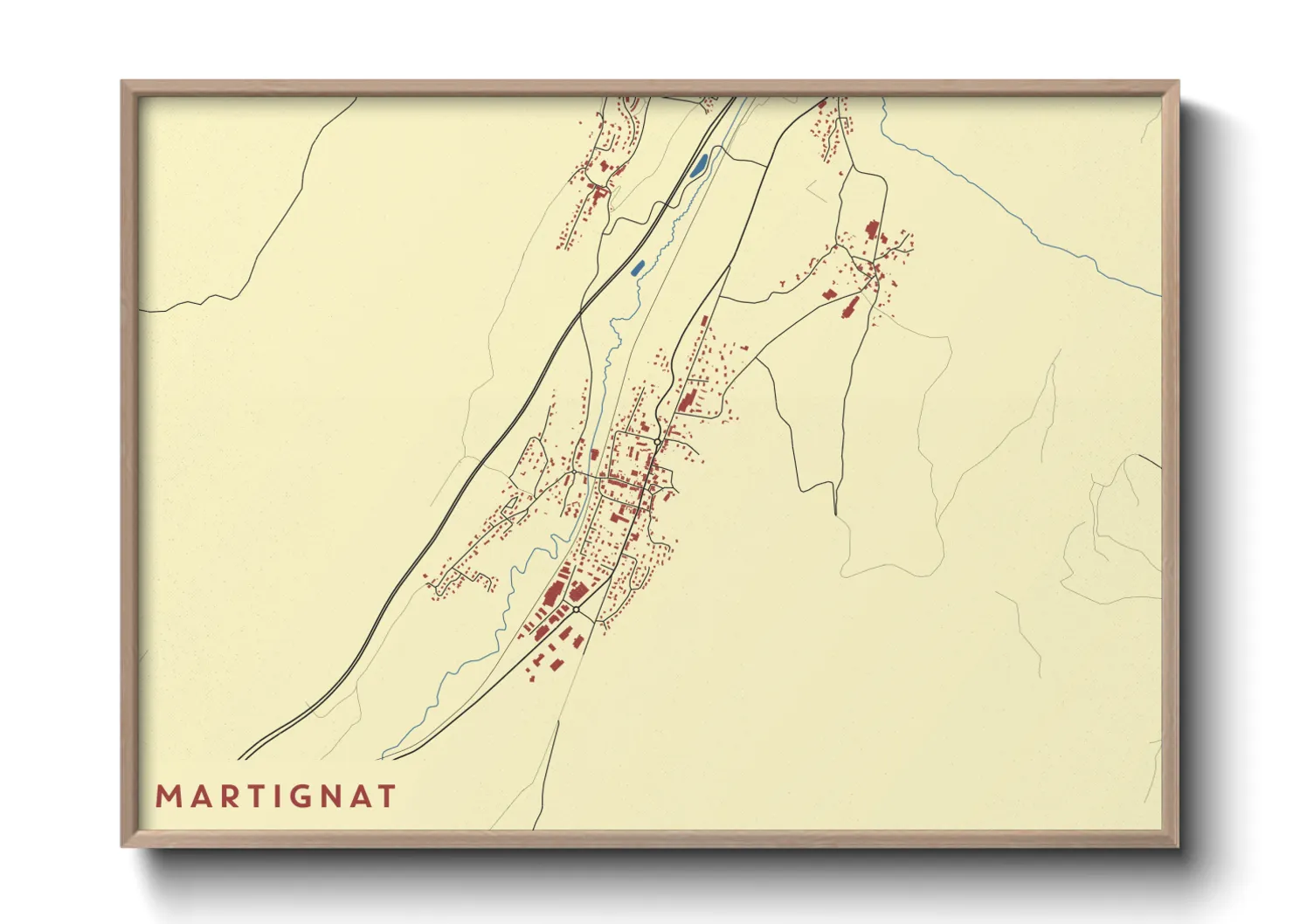 Une affiche de carte sur Martignat