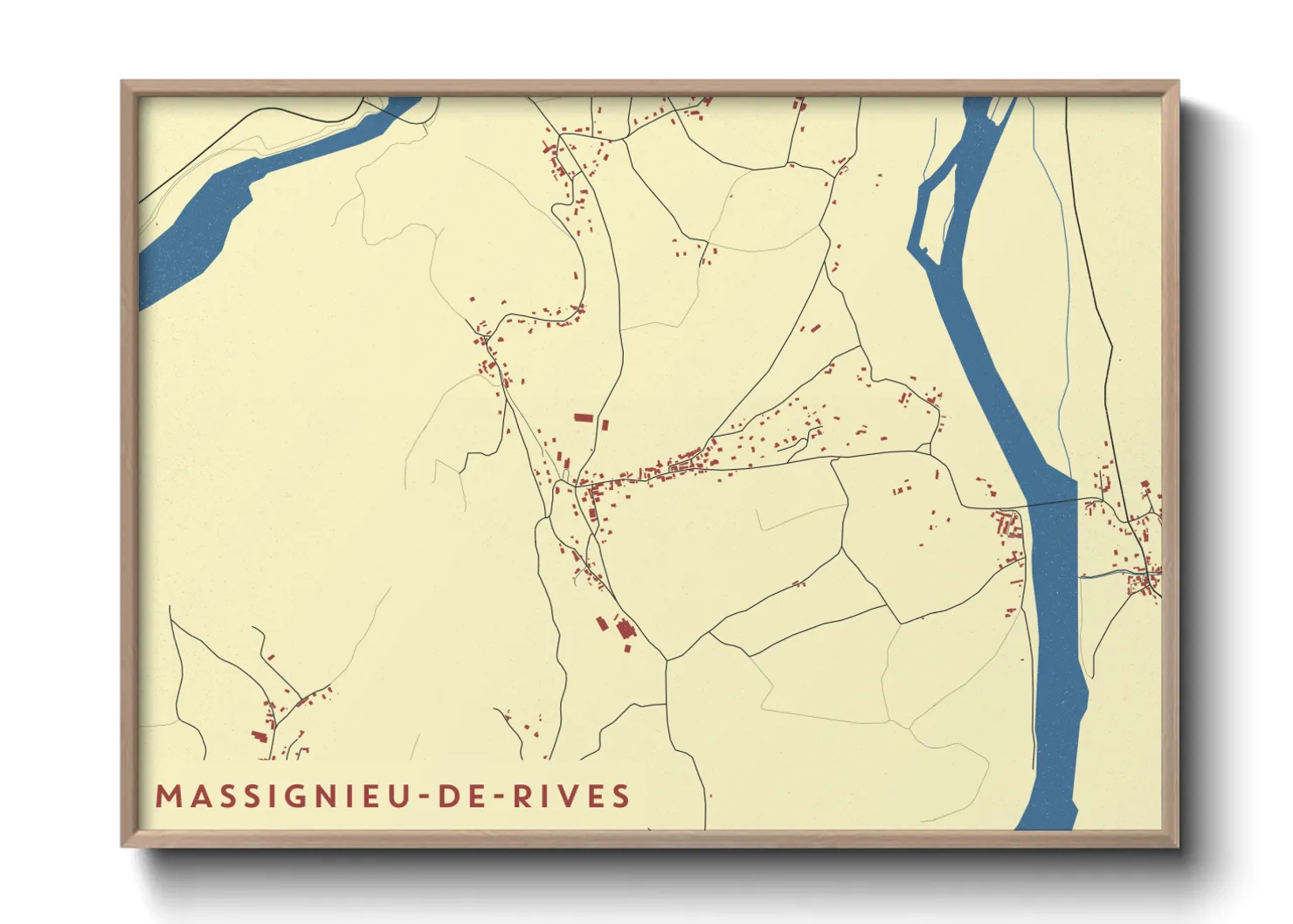 Une affiche de carte sur Massignieu-de-Rives