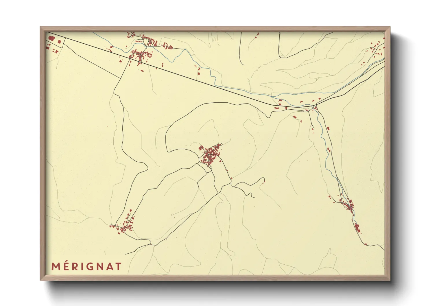 Une affiche de carte sur Mérignat