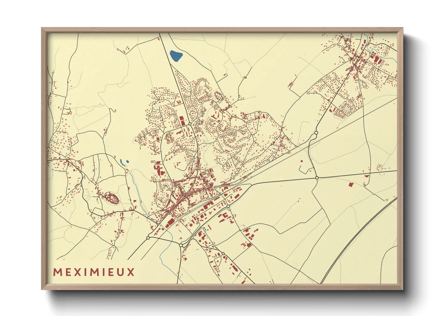 Une affiche de carte sur Meximieux